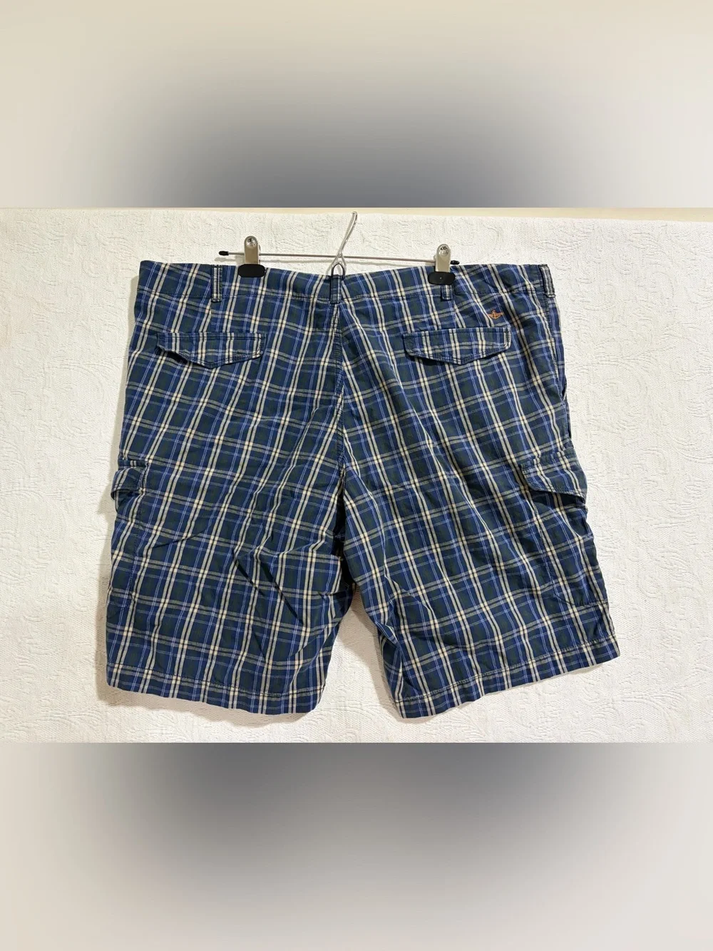 Dockers Men's Navy Plaid Cargo Shorts
